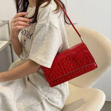 Women Shoulder Bgas Stone Pattern Solid Color Elegant Bag-3