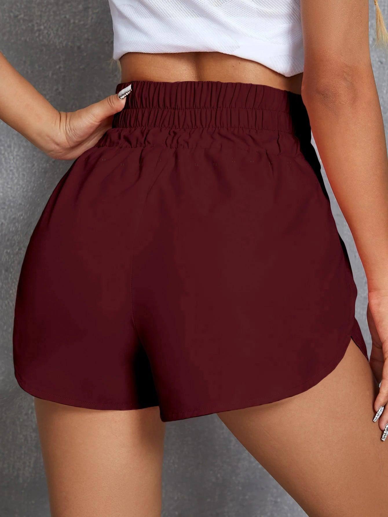 Women Summer Fashion Sports Loose Shorts Elastic Waist-2