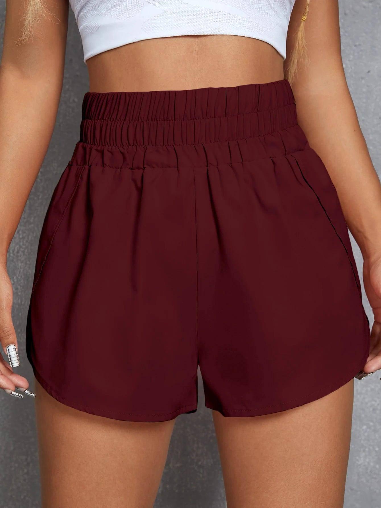 Women Summer Fashion Sports Loose Shorts Elastic Waist-3