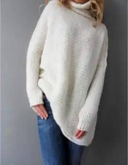 Women Sweaters Pullovers Long sleeve Knitted Female Sweater-Apricot-2