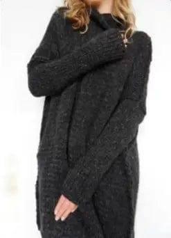 Women Sweaters Pullovers Long sleeve Knitted Female Sweater-Black-3
