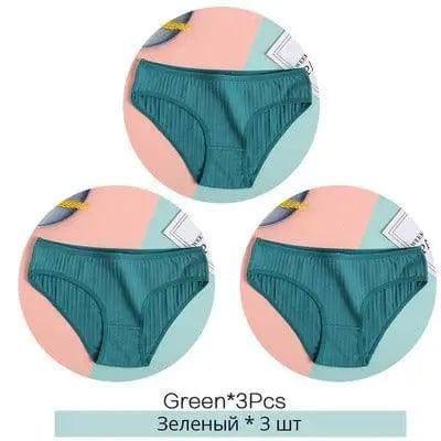 Women Underpants Solid Girls Briefs Female Lingerie-I-17