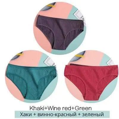 Women Underpants Solid Girls Briefs Sexy Female Lingerie-J-9