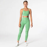 Seamless yoga set-Green-5