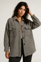Houndstooth Shacket Women
