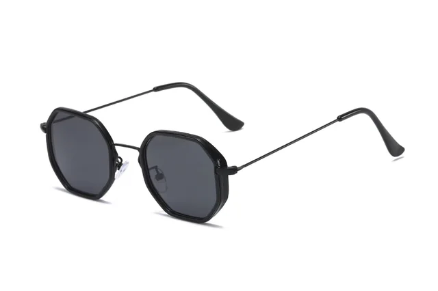 Windproof Sunglasses Metal Sun Protection UV Protection Sun Glasses Black Frame Black Gray - Shop at LoveMi