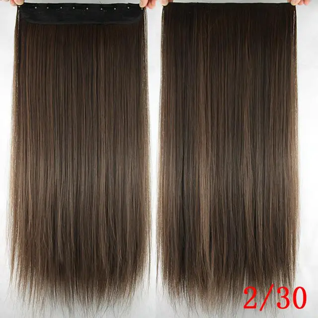 One piece fake five clip hair wig Light Brown - Shop at LoveMi